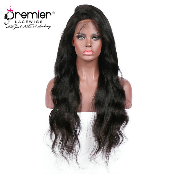 PREMIER Glueless Lace Front Wigs With Natural Hairline Brazilian Hair 150% Density Body Wave For American