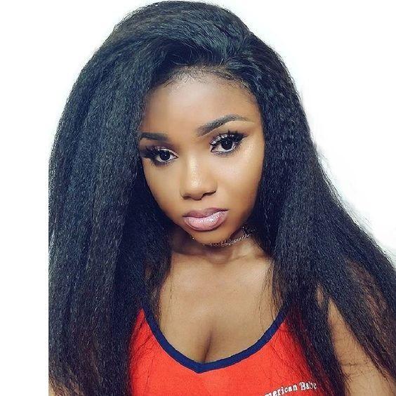 Full Lace Human Hair Wigs Brazilian Human Hairs Kinky Straight Wigs Preplucked Bleached Knots Natural Hairline With Babyhair