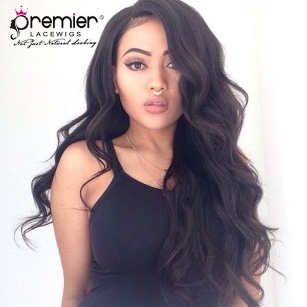 Premier 4.5inches Deep Lace Part Glueless Lace Front Wigs Brazilian Remy Human Hair Natural Wave 150% Density Lace Wig For American