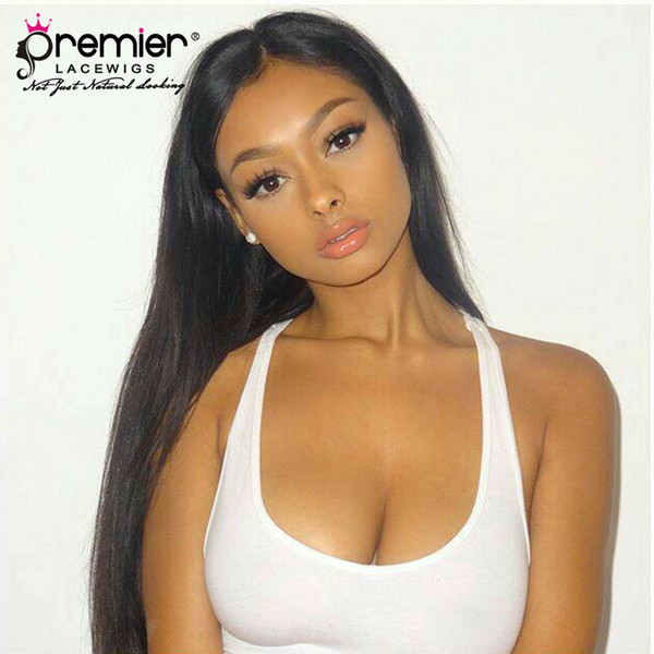 Premier 6 Inches Deep Lace Part 360 Lace Wigs Chinese Virgin Human Hair Yaki Straight 150% Density Wigs