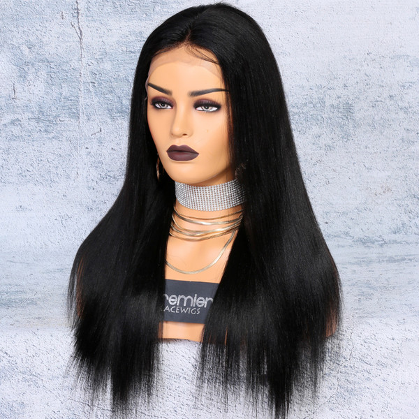 100 human hair wigs Lace Front Wig 250% Density Silk Straight 4.5 Inches Front Lace Pre-plucked Natural Hairline With Perimeter Baby Hair