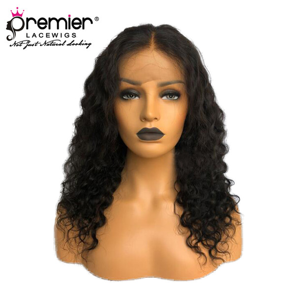 Premier 8A Affodable Glueless Lace Front Wigs With Natural Hairline Pre-plucked Brazilian Hair 150% Density Deep Body Wave For American