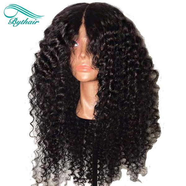 Bythair Curly Lace Front Human Hair Wigs Pre Plucked Hairline Brazilian Remy Hair Full Lace Wig With Baby Hair Natural Color 8-26''