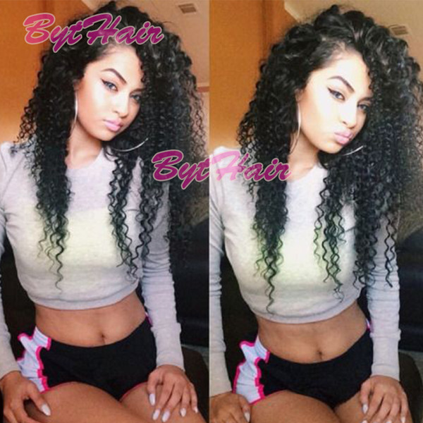 Bythair Malaysian Virgin Hair Glueless Full Lace Human Hair Wig Deep Curl Virgin Hair Lace Front Wigs Kinky Curly For Black Women