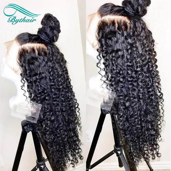 Bythair Deep Curly Lace Front Human Hair Wigs Pre Plucked Hairline Brazilian Virgin Hair Full Lace Wig With Baby Hair Natural Color