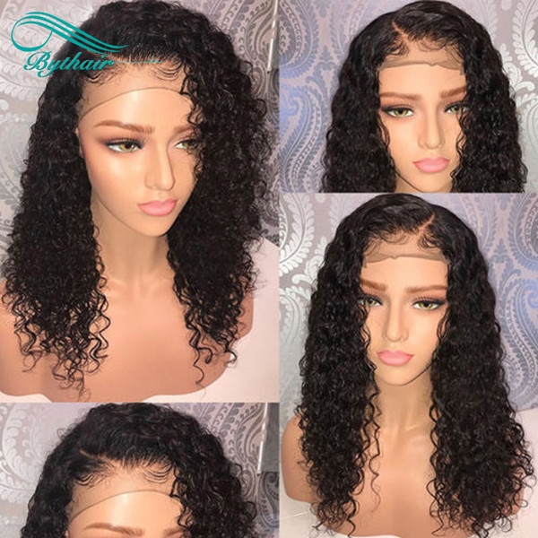 Bythair Virgin Human Hair Lace Front Wig With Baby Hair Pre Plucked Curly Full Lace Human Hair Wigs For Black Women Bleached Knots