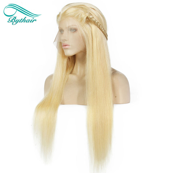 Brazilian Virgin Hair Silky Straight #613 Blonde Full Lace Wig With Baby Hairs Honey Blonde Pre Plucked Human Hair Lace Front Wigs