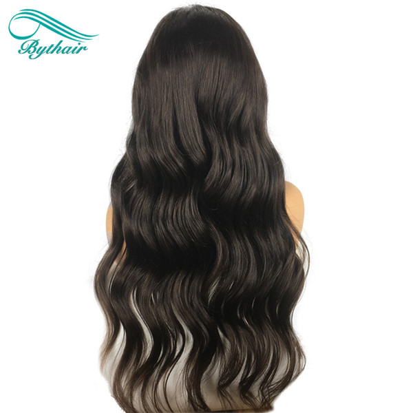 Bythair Full Lace Human Hair Wigs For Black Women Big Wavy Lace Front Wig Brazilian Virgin Hair Wigs With Baby Hair Bleached Knots