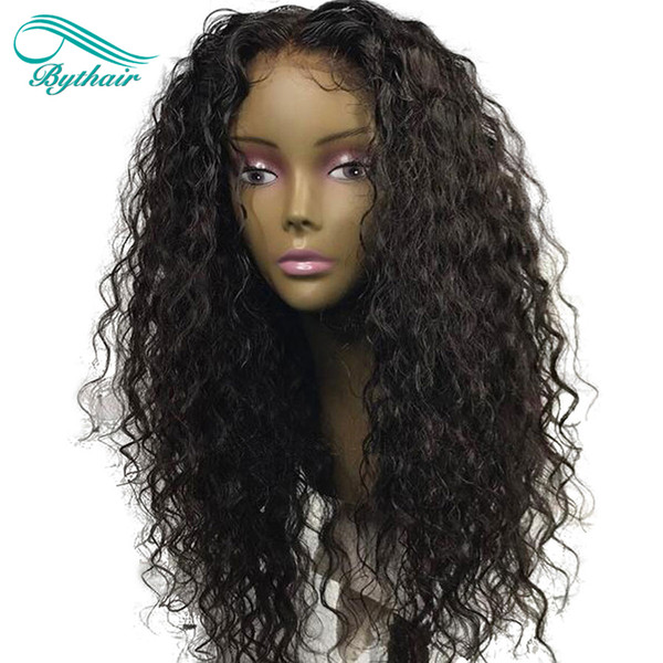 Bythairshop Natural Wavy Deep Parting 13x6 Lace Front Human Hair Wigs Deep Wave Brazilian Virgin Human Hair Wig With Baby Hairs