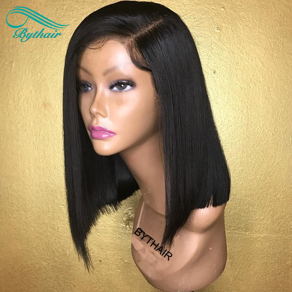 Bythair Bob cut wig hair brazilian hair lace front wig bob human hair full lace wig short bob wigs for african american women