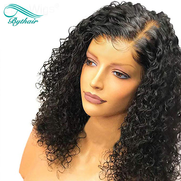 150% Density Lace Front Wigs Pre Plucked Curly Lace Front Human Hair Wigs With Baby Hair Glueless For Women Brazilian Virgin Hair Bythair