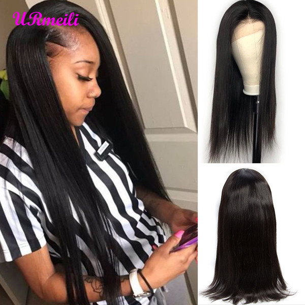 360 full lace human hair wigs Pre Plucked With Baby Hair Straight Peruvian Remy Human Hair Full Lace Front Wigs For Black Women