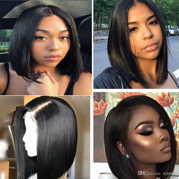 Short Bob Wigs For balck Women Lace Front Human Hair bob Wig Brazilian Unprocessed virgin silky Straight Hair 150% Density Wigs