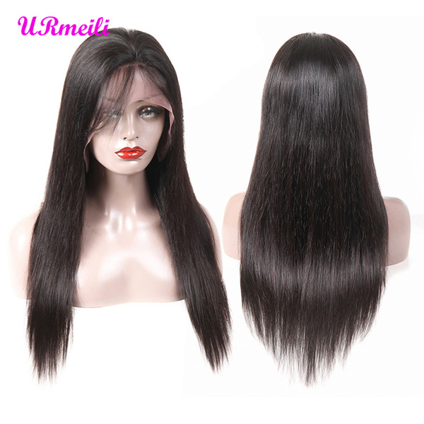 Glueless Human Hair Lace Front Wigs For Women Black Pre Plucked Brazilian Virgin Remy Straight Hair Lace Wig With Baby Hair DHgate perruque