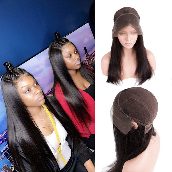 Brazilian Straight lace front human hair wigs Perruques de cheveux humains brazilian virgin human hair wig 150% Density perruque DHgate wigs