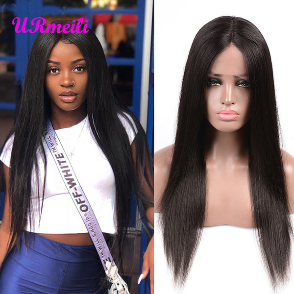 Lace Frontal Human Hair Wigs For Black Women Full End Brazilian Straight Remy Bob Wig Lace Frontal Wig With baby hair pre plucked