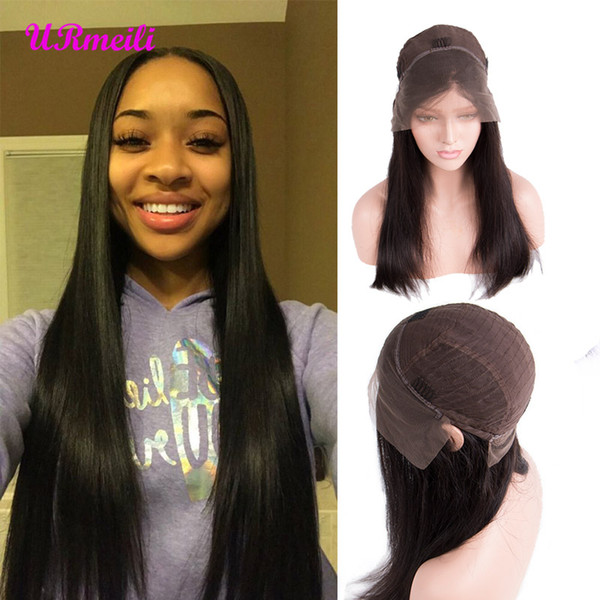 Lace Frontal Human Hair Wigs Pre Plucked With Baby Hair Full Lace Brazilian Straight Human Hair Lace Front long Wigs For Black Women