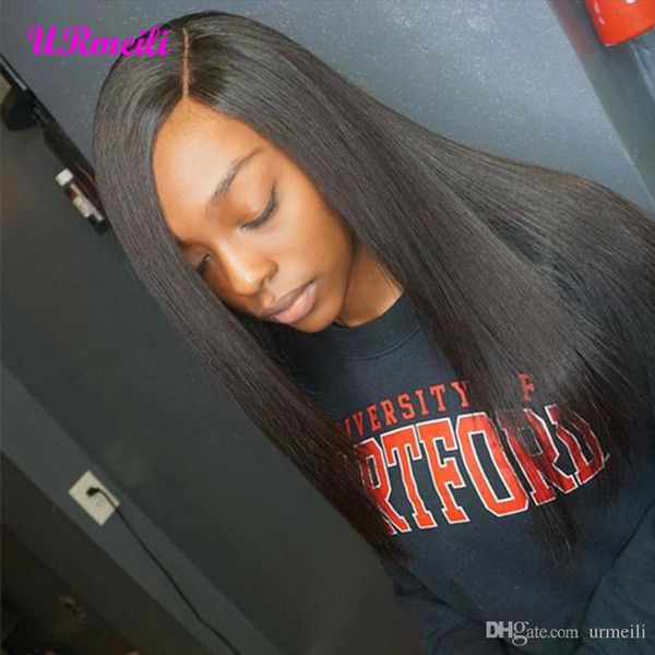 lace front human hair wigs With Baby Hair Peruvian Straight Remy human hair lace frontal wigs for black women Natural Hairline Bleached Knot