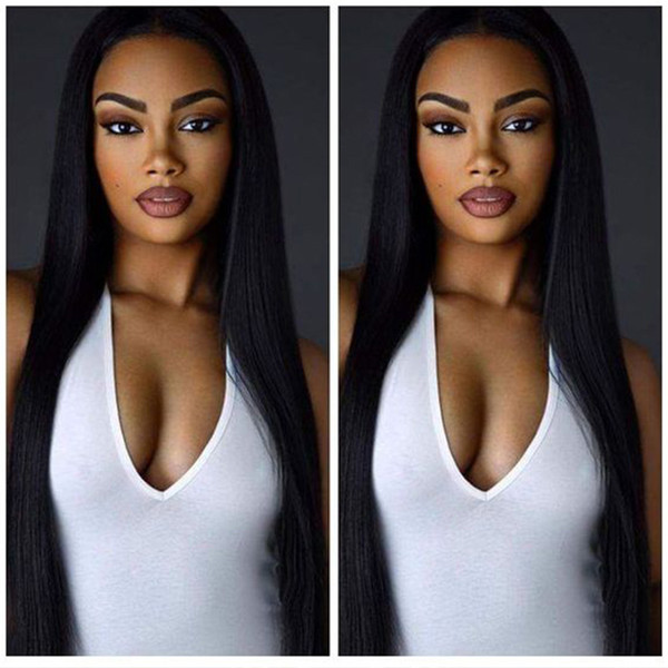 360 lace frontal Brazilian Black Remy Straight Free Part Lace Front Human Hair Wig For Women Pre Plucked Full Lace Wig