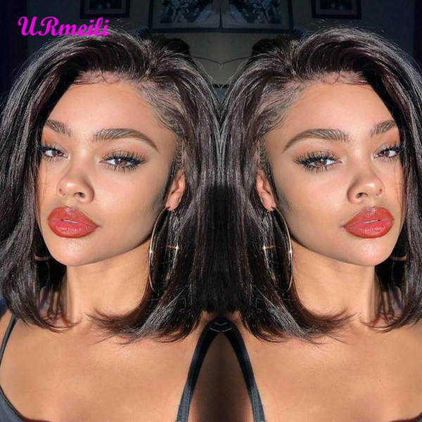 Lace Front Human Hair Wig Short Bob Wigs For Women Black Malaysian Straight Virgin Hair 150% Density 613 Blonde Lace Wig Human Hair