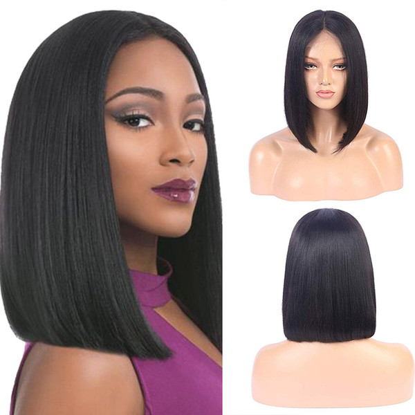 Bob Wigs Brazilian Straight Short Lace Front Human Hair Wigs For Black Women Pre Plucked With Baby Hair ombre Remy Hair bob wig