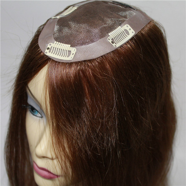 Custom Order Hair Toupee Hairpieces Straight Hair Bang Fringe Top Hair on Hairpins Closures for Women