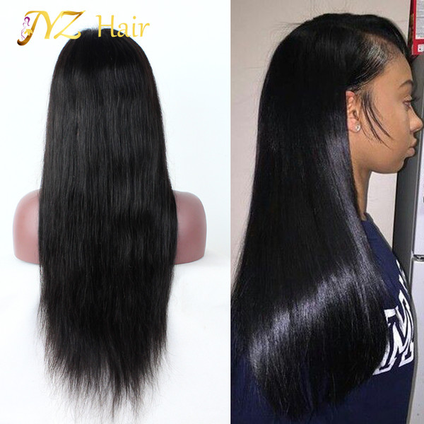 JYZ 130% Density Lace Front Human Hair Wigs Peruvian Virgin Hair Front Lace Wigs Straight Full Lace Human Hair Wigs For Black Women