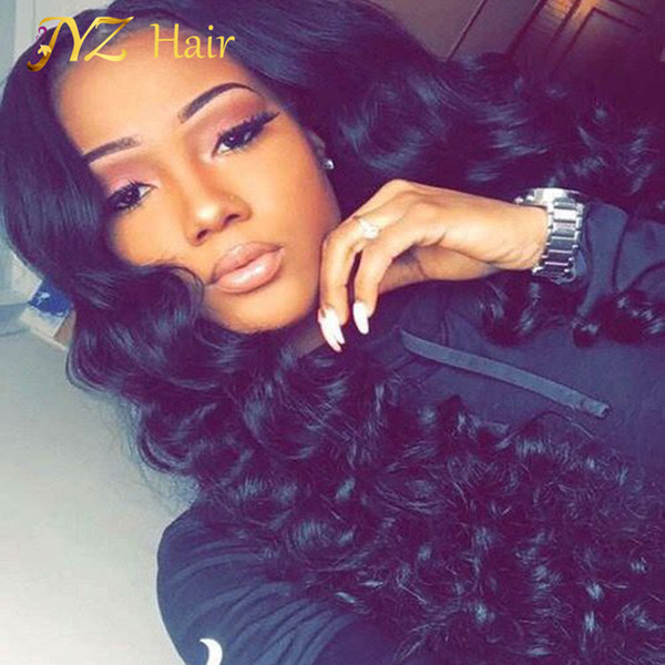 JYZ Deep Wave Lace Frontal Wigs Glueless Full Lace Human Hair Wigs With Baby Hair Lace Wigs Peruvian Virgin Hair For Black Women