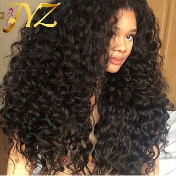 Lace Front Wigs 130% Density Swiss Lace Hand Tied Pure Color Deep Curly Full Lace Wigs Brazilian Indian Malaysian Peruvian Hair