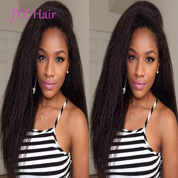 Peruvian Virgin Full Lace Cheap wigs Indian Malaysian Peruvian Kinky Straight Human Hair Lace Front Wigs With Baby Hair Free Drop 