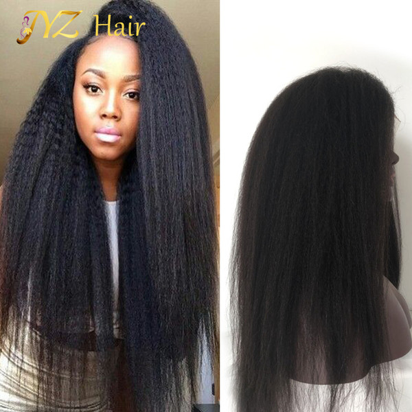 JYZ Kinky Straight Wigs For Black Women Best Lace Wigs Full Wig Glueless Lace Front Wig Long Human Hair