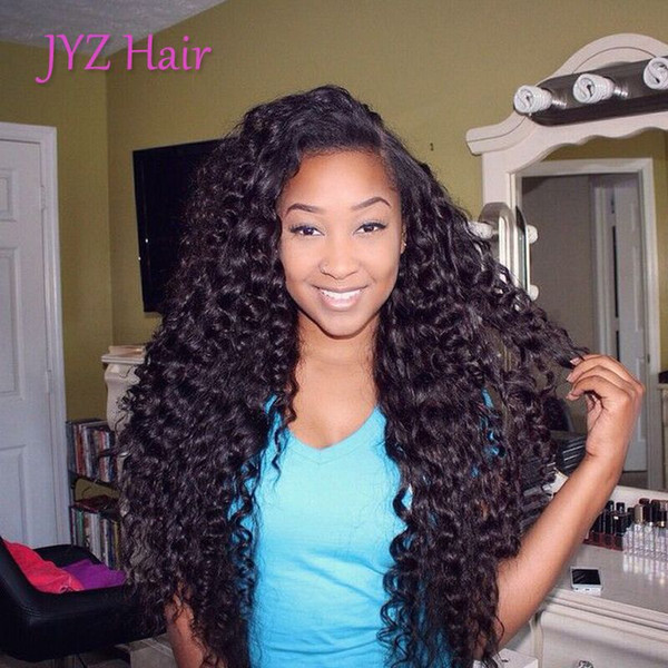 Full Lace Human Hair Wigs Brazilian Malaysian Virgin hair Human Lace Front Wigs Fashion Deep Wave Hair with adjustable strands