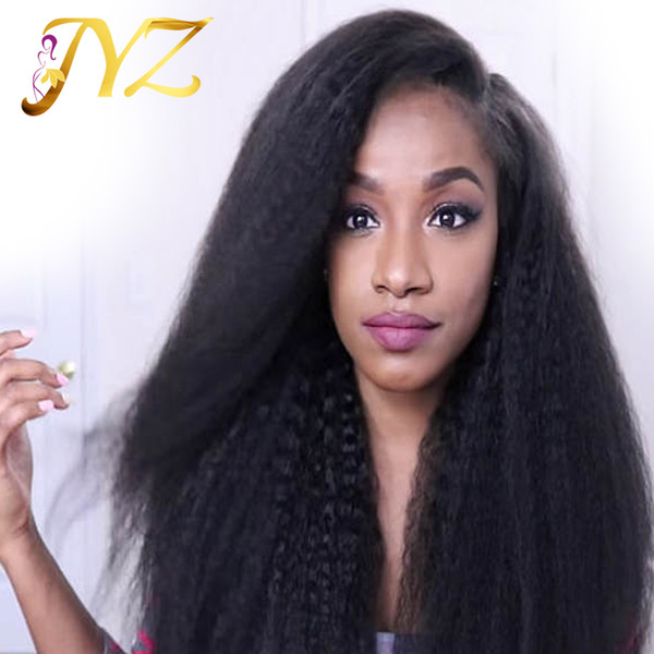 Full lace wigs for black women kinky straight lace front wigs with baby hair virgin human hair wigs kinky straight pre-plucked hairline