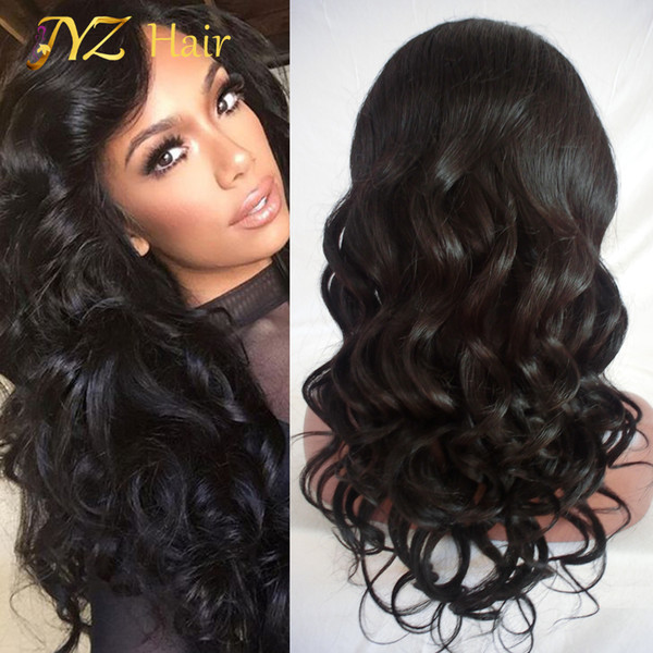 JYZ 100% Unprocessed Virgin Brazilian Loose Wave Wig With Baby Hair Brazilian Glueless Full Lace Human Hair Wigs For Black Women Wavy Wig