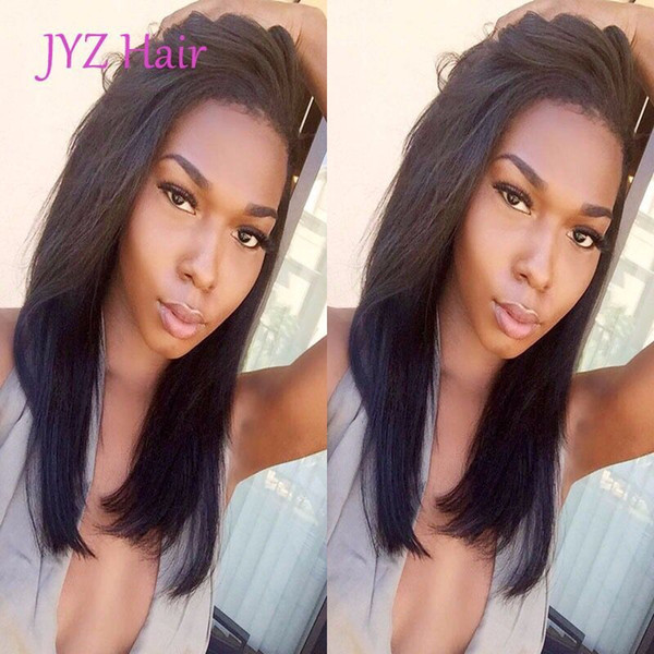 Brazilian Virgin Hair Malaysian Indian Peruvian Bob Straight Virgin Hair Lace Front Wig Silk Base Full Lace Human Hair Wig For Black Women