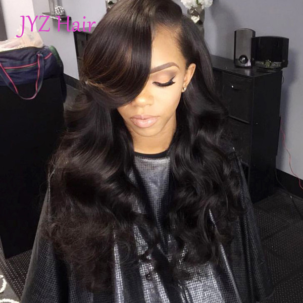 Fabulous Body Wave Lace Front Lace Wig With Adjustable Strands Virgin Malaysian Peruvian Human Hair Wavy Wigs Density 130% DHL 