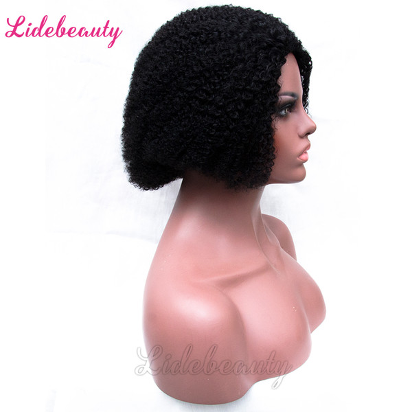 100% Unprocessed Short Bob Wigs Full Lace Human Hair Wigs Malaysian Lace Front Wigs 130% Density Lace Frontal Afro Kinky Curly Hair