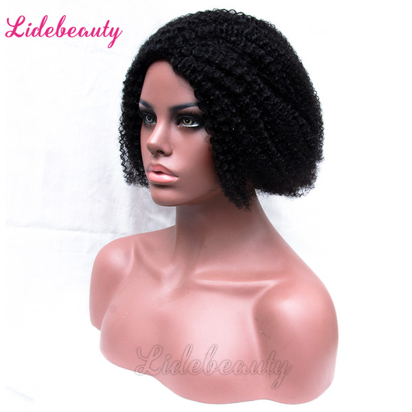 100% Unprocessed Short Bob Wigs Full Lace Human Hair Wigs Brazilian Lace Front Wigs 130% Density Lace Frontal Afro Kinky Curly Hair