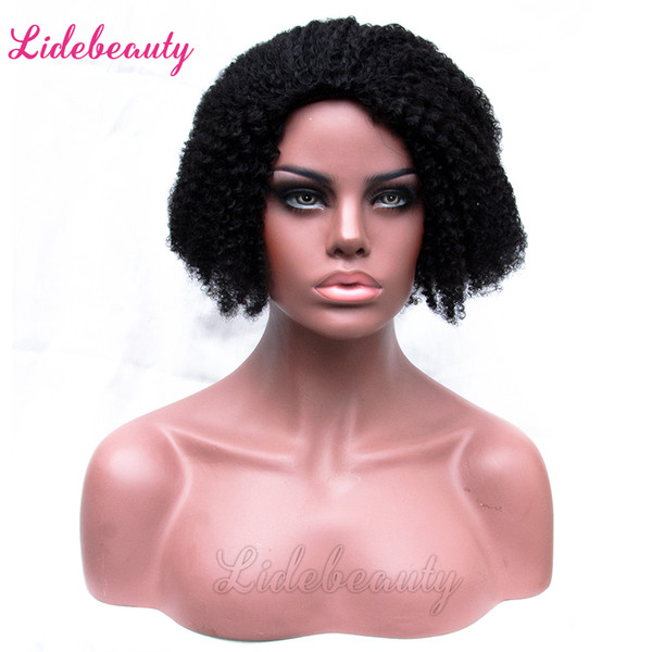 100% Unprocessed Short Bob Wigs Full Lace Human Hair Wigs Indian Lace Front Wigs 130% Density Lace Frontal Afro Kinky Curly Hair