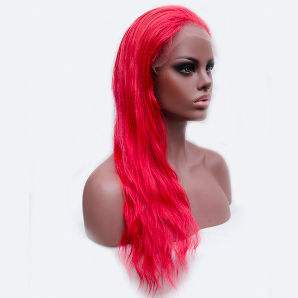 Pure Red Color Lace Front Wigs Natural Wave Full Lace Human Hair Wigs 130 Density Brazilian Virgin Hair Pre Plucked Wig