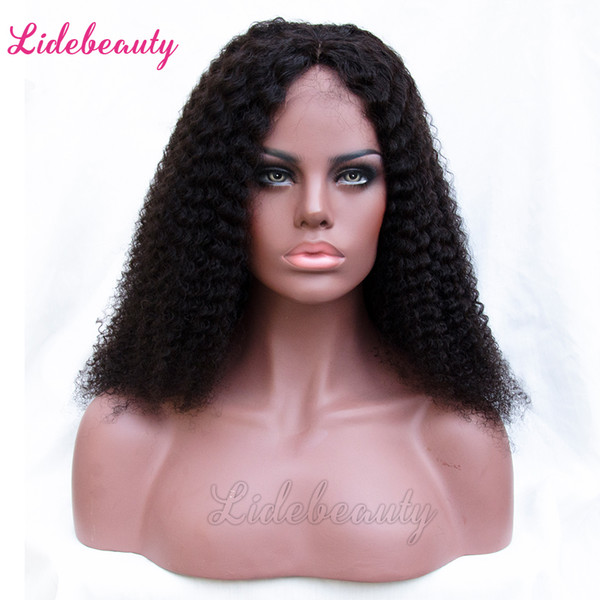 100% Unprocessed Full Lace Human Hair Wigs Peruvian Lace Front Wigs Baby Hair Lace Frontal Deep Curly Hair 150% Density Pre-Plucked Wigs