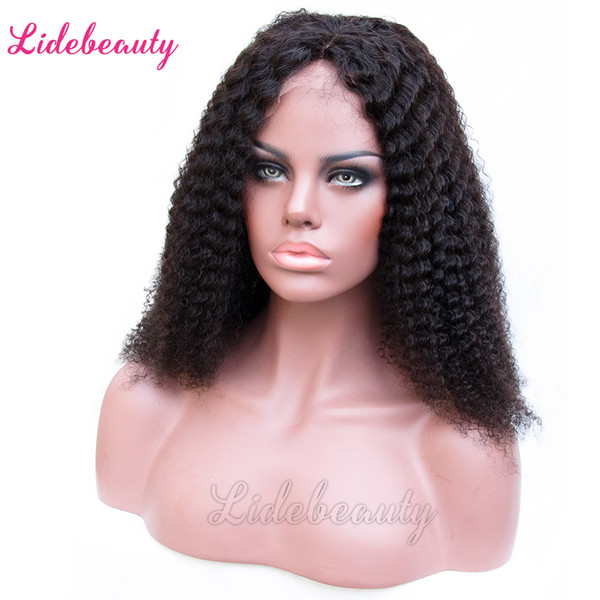 100% Unprocessed Full Lace Human Hair Wigs Brazilian Lace Front Wigs Baby Hair Lace Frontal Deep Curly Hair 130% Density Pre-Plucked Wigs