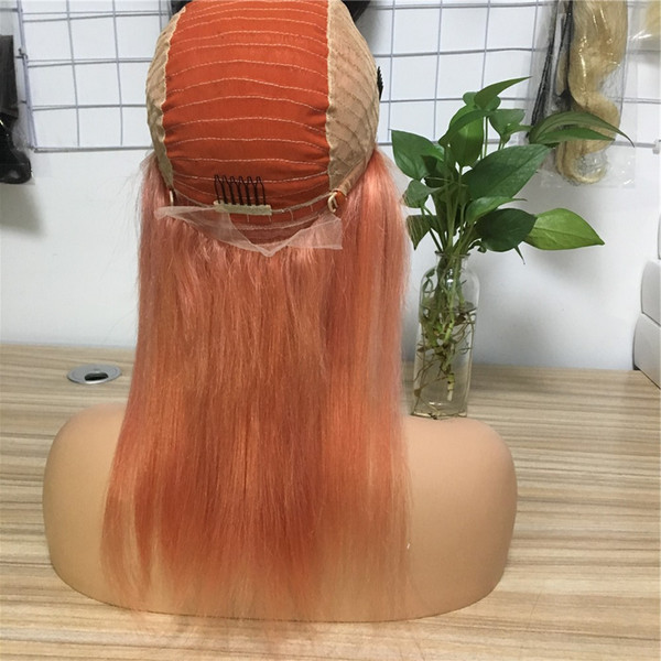 Colorful Human Hair Wig Pre Plucked With Baby Hair Brazilian Remy Lace Frontal Wigs 130% Density Average Size Long Hair HCDIVA 10-24 inch