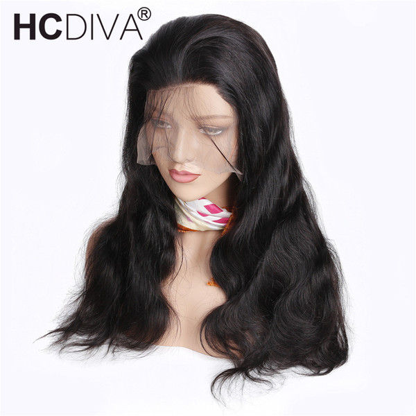 HCDIVA 360 Full Lace Frontal Wigs Pre Plucked With Baby Hair Brazilian Body Wave Human Hair Lace Front Wigs For Black Women 