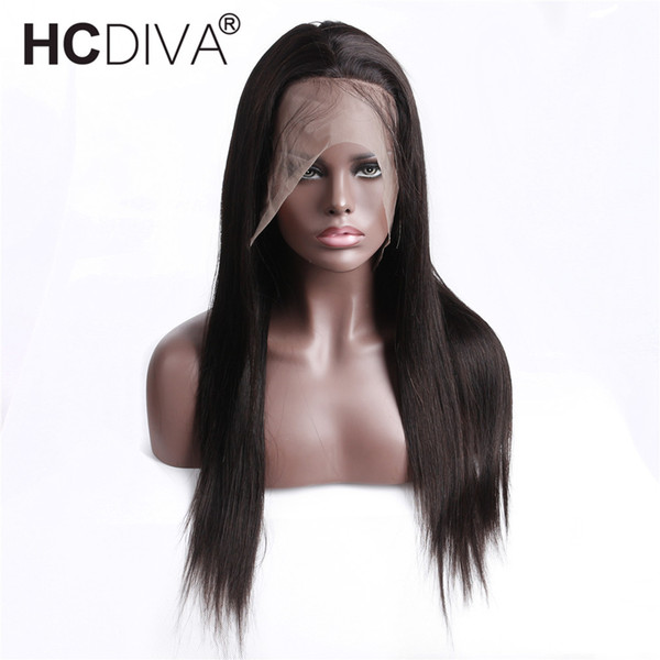 Straight Lace Front Human Hair Wigs For Black Women 10-24 Pre Plucked With Baby Hair Light Bleach Knots Indian Remy 360 Lace Frontal Wig