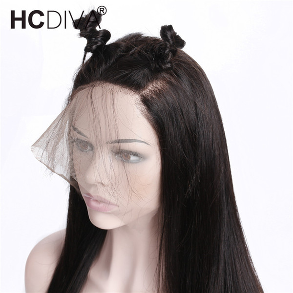 360 Lace Frontal Wig Pre Plucked With Baby Hair Malaysian Wig Straight Lace Front Human Hair Wigs For Women Black 10-24 HCDIVA Remy Hair