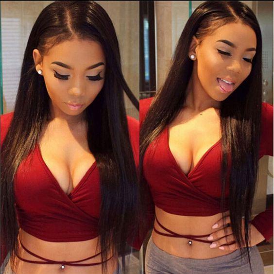 Indian Silk Straight Lace Human Hair Wigs 360 Lace Frontal Wigs with Baby Hair Indian Human Hair Wigs for Black Women