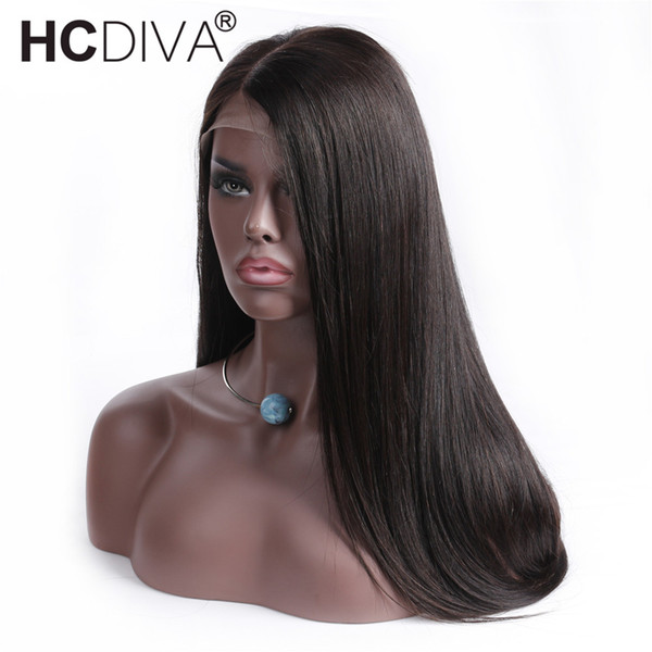 Lace Front Human Hair Wigs Brazilian Virgin Hair Straight Middle Part Lace Frontal Wigs for Black Women Per Plucked 150% Density