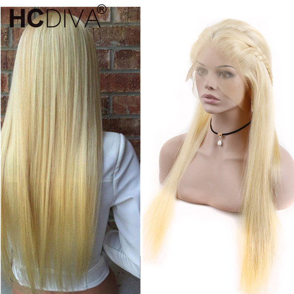 Blonde 613 Brazilian Remy Human Hair 13*4 Lace Frontal Wig Full Lace Human Hair Wig With Baby Hair Transparent Lace 130% Straight HCDIVA WIG