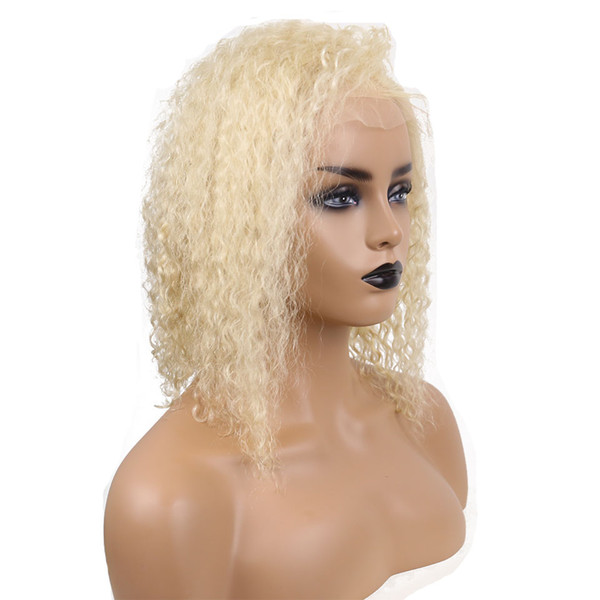 150% Density Pure 613 Blonde Lace Front Wigs Human Hair With Baby Hair Bleached Knots Free Part Colorful Curly Lace Wig Dolago